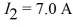 As shown in the figure, two long straight wires are separated by a distance of The currents are to the right in the upper wire and to the left in the lower wire. What are the magnitude and direction of the magnetic field at point P, which is a distance below the lower wire? (μ<sub>0</sub> = 4π × 10<sup>-7</sup> T ∙ m/A)