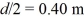 As shown in the figure, two long straight wires are separated by a distance of The currents are to the right in the upper wire and to the left in the lower wire. What are the magnitude and direction of the magnetic field at point P, which is a distance below the lower wire? (μ<sub>0</sub> = 4π × 10<sup>-7</sup> T ∙ m/A)