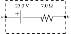 <strong>The emf and the internal resistance of a battery are shown in the figure. If a current of 7.8 A is established through the battery from b to a, what is the terminal voltage V<sub>ab</sub> of the battery? </strong> A) -30 V B) 80 V C) 30 V D) -80 V E) zero