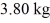 <strong>A substance has a melting point of 20°C and a heat of fusion of 3.9 × 10<sup>4</sup> J/kg. The boiling point is and the heat of vaporization is 7.8 × 10<sup>4</sup> J/kg at a pressure of 1.0 atm. The specific heats for the solid, liquid, and gaseous phases are 600 J/(kg∙K), 1000 J/(kg∙K), and 400 J/(kg∙K), respectively. The quantity of heat required to raise the temperature of of the substance from to at a pressure of 1.0 atm, is closest to</strong> A) 620 kJ. B) 470 kJ. C) 560 kJ. D) 210 kJ. E) 770 kJ.