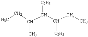 <strong>What is the name of the following compound? </strong> A) 3,4-diethyl-5-methylheptane B) 3,4,5-heptane C) 3-ethyl-5-(2-butyl)hexane D) 3-(2-butyl)-3-ethylhexane E) 3,5,6-trimethylheptane