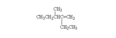 <strong>What is the correct systematic name for the following alkene? </strong> A) 2-ethyl-3-methyl-2-hexene B) 2-ethyl-3-methyl-1-pentene C) 4-ethyl-3-methyl-4-pentene D) 3-methyl-4-ethyl-4-pentene E) octene