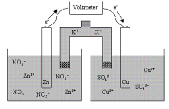 <strong>Which of the following statements is true concerning the voltaic cell shown below?  </strong> A) The Zn anode mass decreases as the cell discharges. B) The Zn cathode mass increases as the cell discharges. C) The Zn cathode mass decreases as the cell discharges. D) The Zn anode mass increases as the cell discharges. E) The mass of the Zn electrode neither increases nor decreases as the cell discharges. <div style=padding-top: 35px> 