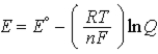 <strong>Which of the following equations represents the Nernst equation?</strong> A)   B)   C)   D)   E)   <div style=padding-top: 35px> 