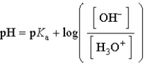 <strong>Which of the following mathematical expressions is the Henderson-Hasselbalch equation?</strong> A) B) C) D) E)