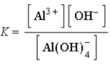 <strong>Which of the following expressions for K is correct for the reaction given below? Al<sup>3+</sup>(aq)+ 4 OH<sup>-</sup>(aq) Al(OH)<sub>4</sub><sup>-</sup>(aq)</strong> A) B) C) D) E)