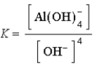 <strong>Which of the following expressions for K is correct for the reaction given below? Al<sup>3+</sup>(aq)+ 4 OH<sup>-</sup>(aq) Al(OH)<sub>4</sub><sup>-</sup>(aq)</strong> A) B) C) D) E)