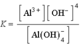 <strong>Which of the following expressions for K is correct for the reaction given below? Al<sup>3+</sup>(aq)+ 4 OH<sup>-</sup>(aq) Al(OH)<sub>4</sub><sup>-</sup>(aq)</strong> A) B) C) D) E)