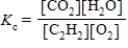 <strong>Which of the following expressions correctly describes the equilibrium constant K<sub>c</sub> for the reaction given below? 2 C<sub>2</sub>H<sub>2</sub>(g)+ 5 O<sub>2</sub>(g) 4 CO<sub>2</sub>(g)+ 2 H<sub>2</sub>O(g)</strong> A) B) C) D) E)