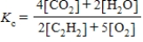 <strong>Which of the following expressions correctly describes the equilibrium constant K<sub>c</sub> for the reaction given below? 2 C<sub>2</sub>H<sub>2</sub>(g)+ 5 O<sub>2</sub>(g) 4 CO<sub>2</sub>(g)+ 2 H<sub>2</sub>O(g)</strong> A) B) C) D) E)