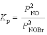 <strong>Write the expression for K<sub>p</sub> for the reaction below. 2 NOBr(g) 2 NO(g)+ Br<sub>2</sub>( )</strong> A) B) C) D) E)