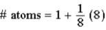 <strong>Which equation represents the number of atoms in a body-centered cubic unit cell?</strong> A) B) C) D) E)