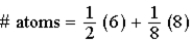 <strong>Which equation represents the number of atoms in a body-centered cubic unit cell?</strong> A) B) C) D) E)