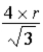 <strong>What is the length of the diagonal (in atomic radii)along the face of a face-centered cubic unit cell?</strong> A) B) 2 × r C) 4 × r D) E) r