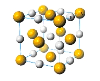 <strong>What is the simplest formula of the compound represented by the unit cell provided below? </strong> A) AB B) AB<sub>2</sub> C) AB<sub>3</sub> D) A<sub>2</sub>B<sub>3</sub> E) A<sub>2</sub>B<sub>4</sub>