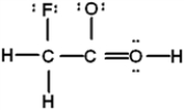 <strong>Which is the best Lewis structure of CH<sub>2</sub>FCO<sub>2</sub>H (connectivity correct as given)?</strong> A) B) C) D) E) none of these is acceptable