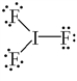<strong>Which of the following is the correct Lewis structure of IF<sub>3</sub>?</strong> A) B) C) D) E)