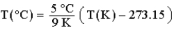 <strong>Which method is correct for converting kelvin to Celsius?</strong> A) B) C) D) E)