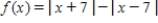 True or False: The function is one-to-one on the domain . 