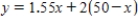 <strong>You need 50 pounds of two commodities costing $1.55 and $2 per pound.Find the inverse function of the cost function . </strong> A) B) C) D) E)