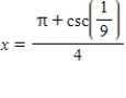 <strong>Solve the following equation for x. </strong> A) B) C) D) E)