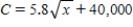 Find the sales necessary to break even if the cost C of producing x units is and the revenue R for selling x units is .Round your answer to the nearest integer. 