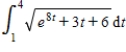 <strong>A particle moves in the xy-plane so that its velocity for time is given by the parametric equations and . An expression for the distance traveled by the particle on the interval is </strong> A) B) C) D)