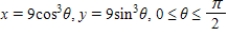 Find the area of the surface generated by revolving the curve about the given axis.   (i)x-axis; (ii)y-axis