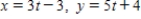Write the corresponding rectangular equation for the curve represented by the parametric equation   by eliminating the parameter. ​