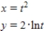 Sketch the curve represented by the parametric equations,and write the corresponding rectangular equation by eliminating the parameter. 