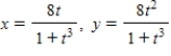 Identify any points at which the Folium of Descartes   is not smooth.Round your answer to two decimal places,if necessary. ​