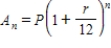 Consider the sequence whose nth term is given by where P is the principal, is the account balance in dollars after n months,and r is the interest rate compounded annually.Find the ninth term of the sequence if and .Round your answer to two decimal places. 