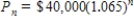 If the rate of inflation is per year and the average price of a car is currently $40,000,the average price after n years is .Compute the average price after 4 years.Round your answer to two decimal places. 
