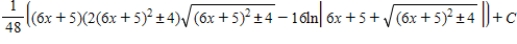 <strong>Use integration tables to find . </strong> A) B) C) D) E)