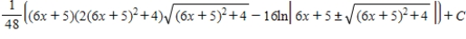 <strong>Use integration tables to find . </strong> A) B) C) D) E)