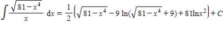 <strong>Use a table of integrals to find the integral. </strong> A) B) C) D) E)