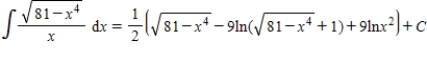 <strong>Use a table of integrals to find the integral. </strong> A) B) C) D) E)