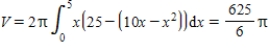 <strong>Use the shell method to set up and evaluate the integral that gives the volume of the solid generated by revolving the plane region about the y-axis. , , </strong> A) B) C) D) E)