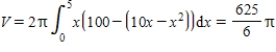 <strong>Use the shell method to set up and evaluate the integral that gives the volume of the solid generated by revolving the plane region about the y-axis. , , </strong> A) B) C) D) E)