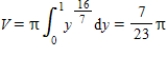 <strong>Set up and evaluate the integral that gives the volume of the solid formed by revolving the region bounded by , ,and about the y-axis. </strong> A) B) C) D) E)