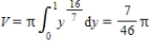 <strong>Set up and evaluate the integral that gives the volume of the solid formed by revolving the region bounded by , ,and about the y-axis. </strong> A) B) C) D) E)