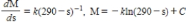 <strong>Write and solve the differential equation that models the following verbal statement: The rate of change of M with respect to s is proportional to . </strong> A) B) C) D) E)