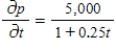 <strong>Suppose a population of bacteria is changing at a rate of ,where t is the time in days.The initial population (when )is 1,500.Write an equation that gives the population at any time t. </strong> A) B) C) D) E)