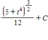 <strong>Find the indefinite integral . </strong> A) B) C) D) E)