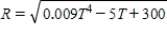 The resistance R of a certain type of resistor is   where R is measured in ohms and the temperature T is measured in degrees Celsius.Use a computer algebra system to find   . ​