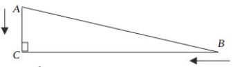 <strong>In right triangle ,point is moving along a leg of the right triangle toward point at a rate of cm/sec and point is moving toward point at a rate of cm/sec along a line containing the other leg of the right triangle,as illustrated in the triangle shown below.What is the rate of change in the area of ,with respect to time,at the instant when cm and cm? </strong> A)-4.48 cm<sup>2</sup>/sec B)-3.36 cm<sup>2</sup>/sec C)-3.2 cm<sup>2</sup>/sec D)-4 cm<sup>2</sup>/sec