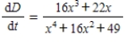 <strong>Find the rate of change of the distance D between the origin and a moving point on the graph of if centimeters per second. </strong> A) B) C) D) E)