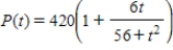 A population of 420 bacteria is introduced into a culture and grows in number according to the equation where t is measured in hours.Find the rate at which the population is growing when .Round your answer to two decimal places. 
