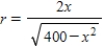 <strong>A 20-foot ladder is leaning against a house (see figure).If the base of the ladder is pulled away from the house at a rate of 2 feet per second,the top will move down the wall at a rate of ft/sec,where x is the distance between the base of the ladder and the house.Find the limit of r as . β ft β</strong> A) B)40 C)0 D) E)20