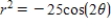 <strong>What is the area enclosed by the lemniscate ? </strong> A)50 B) C) D)25